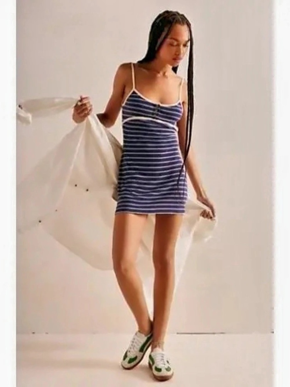 Free People Beach Jayla Cotton-Linen Mini dress size L